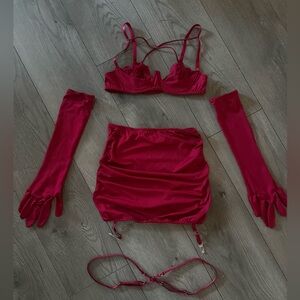 Wine red lingerie